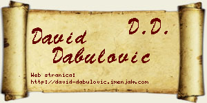 David Dabulović vizit kartica